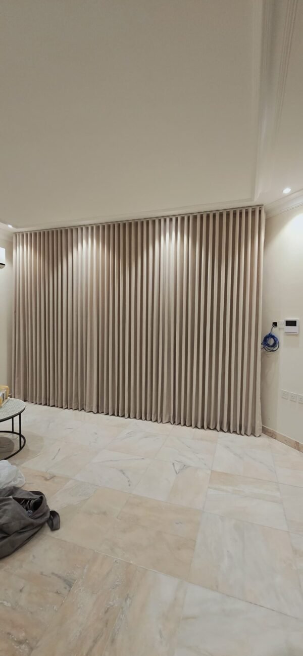 003-1.jpg Fluted Wave Curtain Wall Panel - Natural Wood Tone