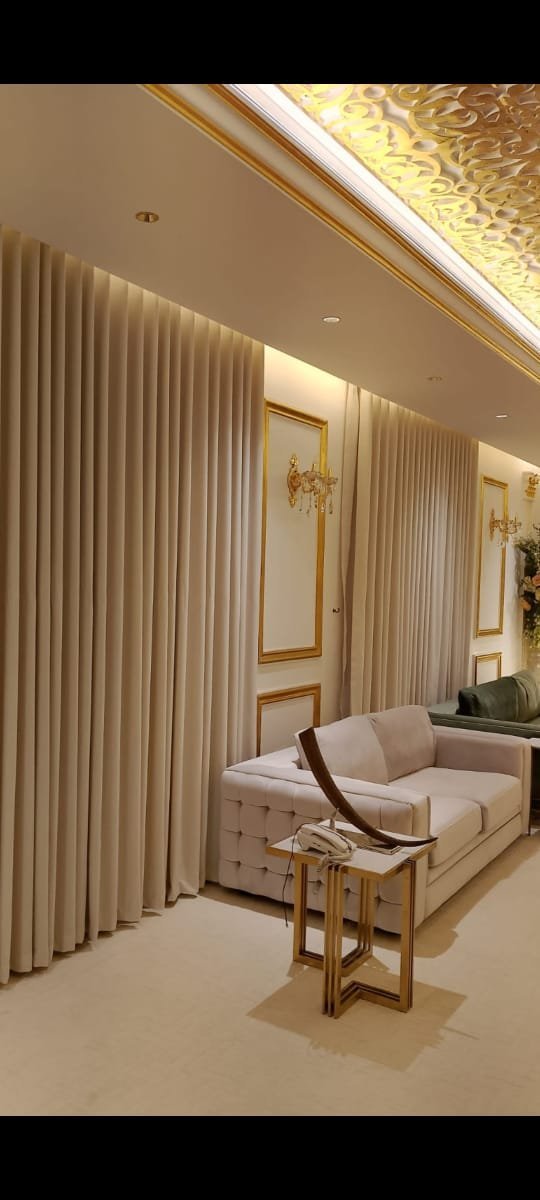 Beige Curtain Drape - Hallway Setting