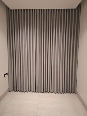 Grey Floor-to-Ceiling Curtains - Full Drape