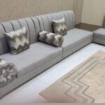 Grey Channel-Tufted Modular Sofa Set