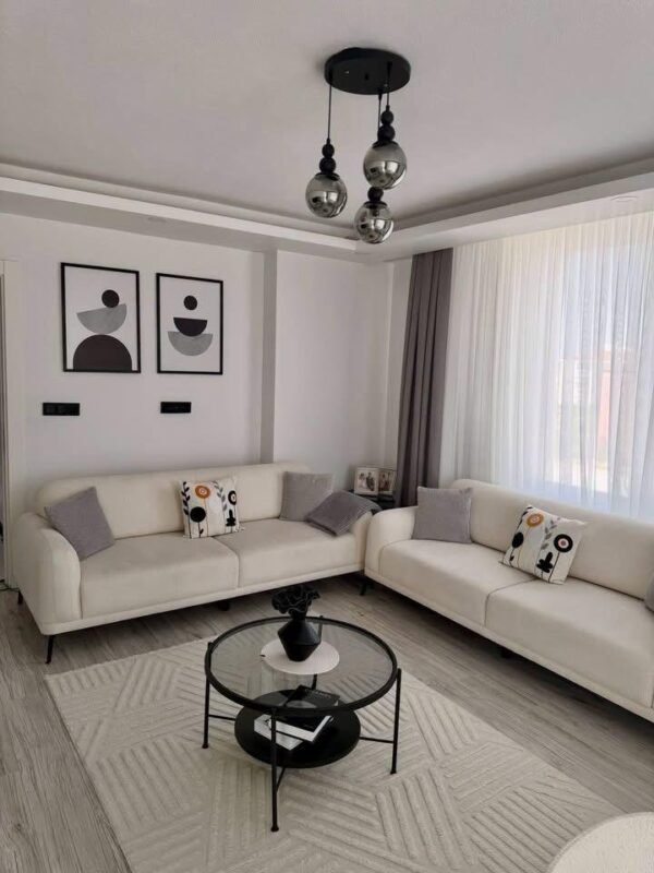 045-1.jpg Grey Living Room Sofa Set with Round Coffee Table