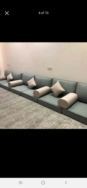 Grey Majlis Floor Seating - Carpeted Room