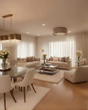 Cream Sofa Set - Living & Dining Combo