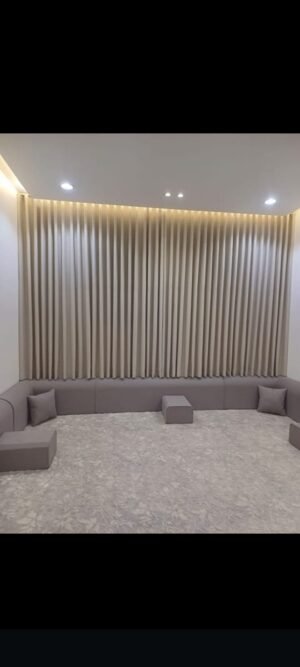 Grey Wave Curtains - Majlis Seating Room